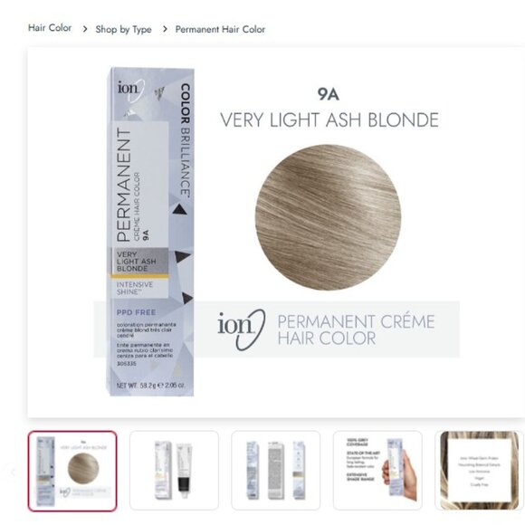 Ion Color Brilliance 9A Permanent Creme Hair Color NEW, unused not expired 2 oz - Picture 1 of 4